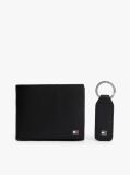 Black Leather Wallet and Key Fob Gift Set  Men