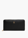 Black Zip-Around Wallet And Bag Charm Set  Women