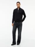 Black Tommy Flag Lightweight Slim Quarter-Zip Jumper  Men
