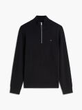 Black Tommy Flag Lightweight Slim Quarter-Zip Jumper  Men