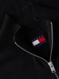 Black Tommy Flag Lightweight Slim Quarter-Zip Jumper  Men