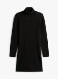 Black Slim Midi Turtleneck Jumper Dress  Women