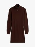 Brown Slim Midi Turtleneck Jumper Dress  Women