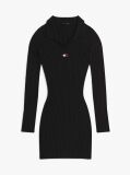 Black Tommy Badge Slim Midi Jumper Dress  Women