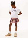 White Varsity Leopard Print Sateen Logo T-Shirt  Girls