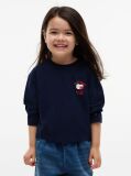Blue Heart Logo Slim Long Sleeve T-Shirt  Girls
