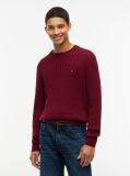 Red Cable Knit Crew Neck Jumper  Men