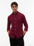Red Slim Fit Knit Pique Shirt  Men