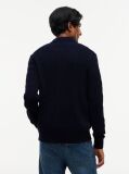 Blue Cable Knit Collared Cardigan  Men