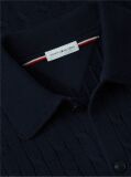 Blue Cable Knit Collared Cardigan  Men