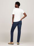 Beige Ribbed V-Neck Slim Fit T-Shirt  Women