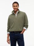 Green Waffle Knit Relaxed Quarter-Zip Sweatshirt  Men