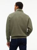 Green Waffle Knit Relaxed Quarter-Zip Sweatshirt  Men
