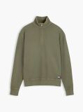 Green Waffle Knit Relaxed Quarter-Zip Sweatshirt  Men