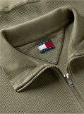 Green Waffle Knit Relaxed Quarter-Zip Sweatshirt  Men