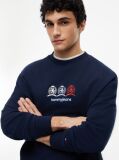 Blue Repeat Crest Logo Relaxed Sweatshirt  Men
