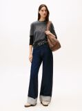 Black Boxy Leopard Varsity Tee  Women