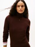 Brown Slim Midi Turtleneck Jumper Dress  Women