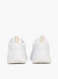 White Leather Mixed Texture Chunky Trainers  Women