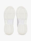 White Leather Mixed Texture Chunky Trainers  Women
