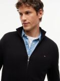 Black Cotton Cashmere Zip-Thru Cardigan  Men