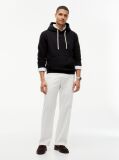 Black Drawstring Fleece Hoody  Men