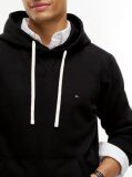 Black Drawstring Fleece Hoody  Men