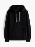 Black Drawstring Fleece Hoody  Men