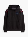 Black Varsity Logo Contrast Stripe Hoody  Men