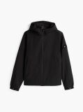 Black Logo Patch Hooded Jacket  Men