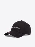 Black Six-Panel Logo Embroidery Baseball Cap  Men