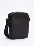 Black Rubberised Logo Reporter Bag  Men