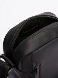 Black Rubberised Logo Reporter Bag  Men