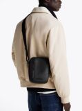 Black Rubberised Logo Reporter Bag  Men