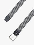 Blue Square Buckle Textured Belt  Men