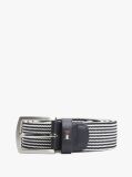 Blue Square Buckle Textured Belt  Men