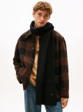 Black Hilfiger Flag Cable Knit Wool Blend Scarf  Men