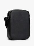 Black Metal Logo Crossbody Reporter Bag  Men
