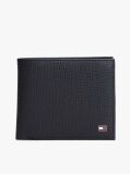 Blue Hilfiger Flag Leather Card And Coin Bifold Wallet  Men