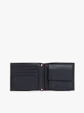 Blue Hilfiger Flag Leather Card And Coin Bifold Wallet  Men