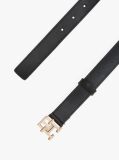 Black TH Monogram Leather Belt  Women