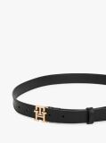 Black TH Monogram Leather Belt  Women