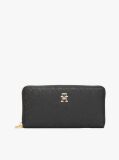 Black TH Monogram Zip-Around Wallet  Women