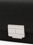 Black Logo Plaque Flap Crossbody Bag  Women