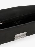 Black Logo Plaque Flap Crossbody Bag  Women