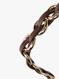 Brown Logo Leather Crescent Crossbody Bag  Women
