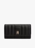 Black TH Feminine Large Flap Wallet   Women