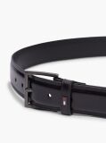 Black Leather TH Business Topstitch Belt  Men