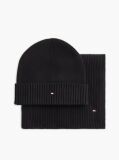 Black Hilfiger Flag Scarf And Beanie Gift Box  Men