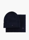 Blue Hilfiger Flag Scarf And Beanie Gift Box  Men